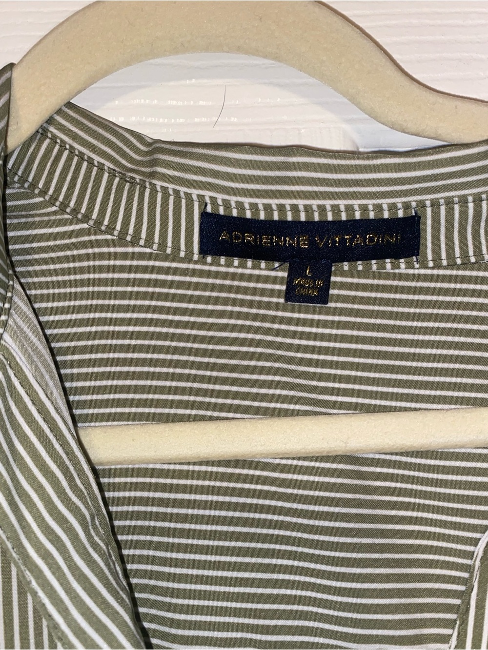Green striped button down - Picture 2 of 3